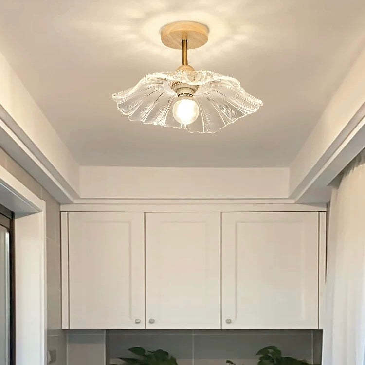 Art Deco Glass Semi Flush Hallway Entry Ceiling Lighting