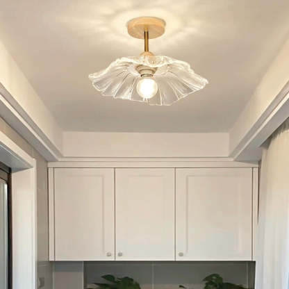 Art Deco Glass Semi Flush Hallway Entry Ceiling Lighting