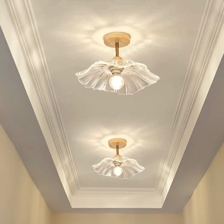 Art Deco Glass Semi Flush Hallway Entry Ceiling Lighting