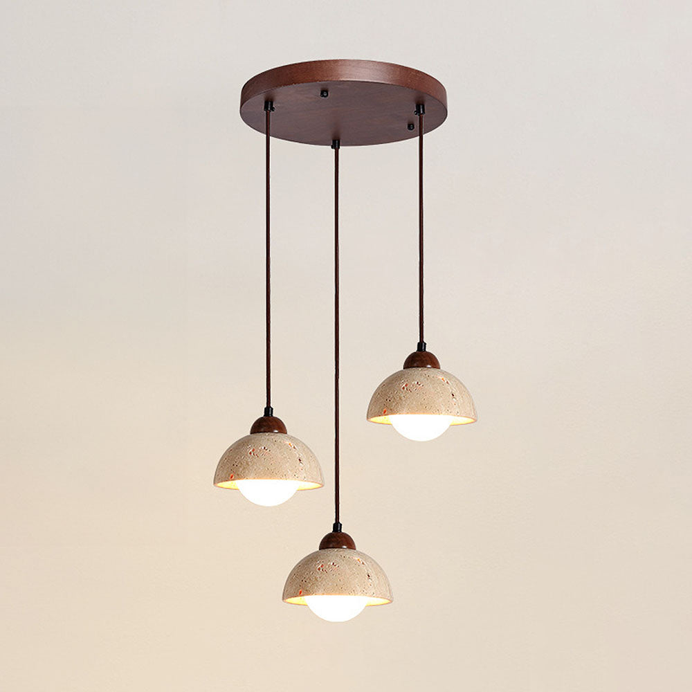 Retro Rustic Natural Stone Pendant Light For Dining Room