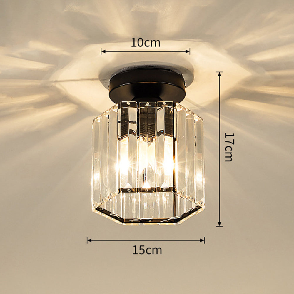 Luxurious Crystal Semi Flush Ceiling Light For Hallway