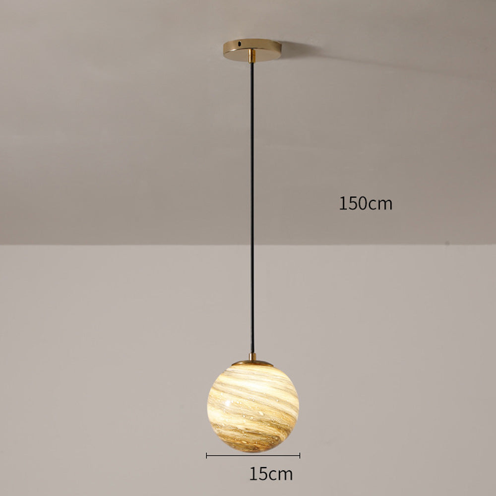 Planet Pretty Glass Pendant Light For Bedside