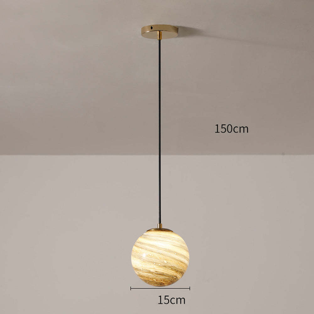 Planet Pretty Glass Pendant Light For Bedside