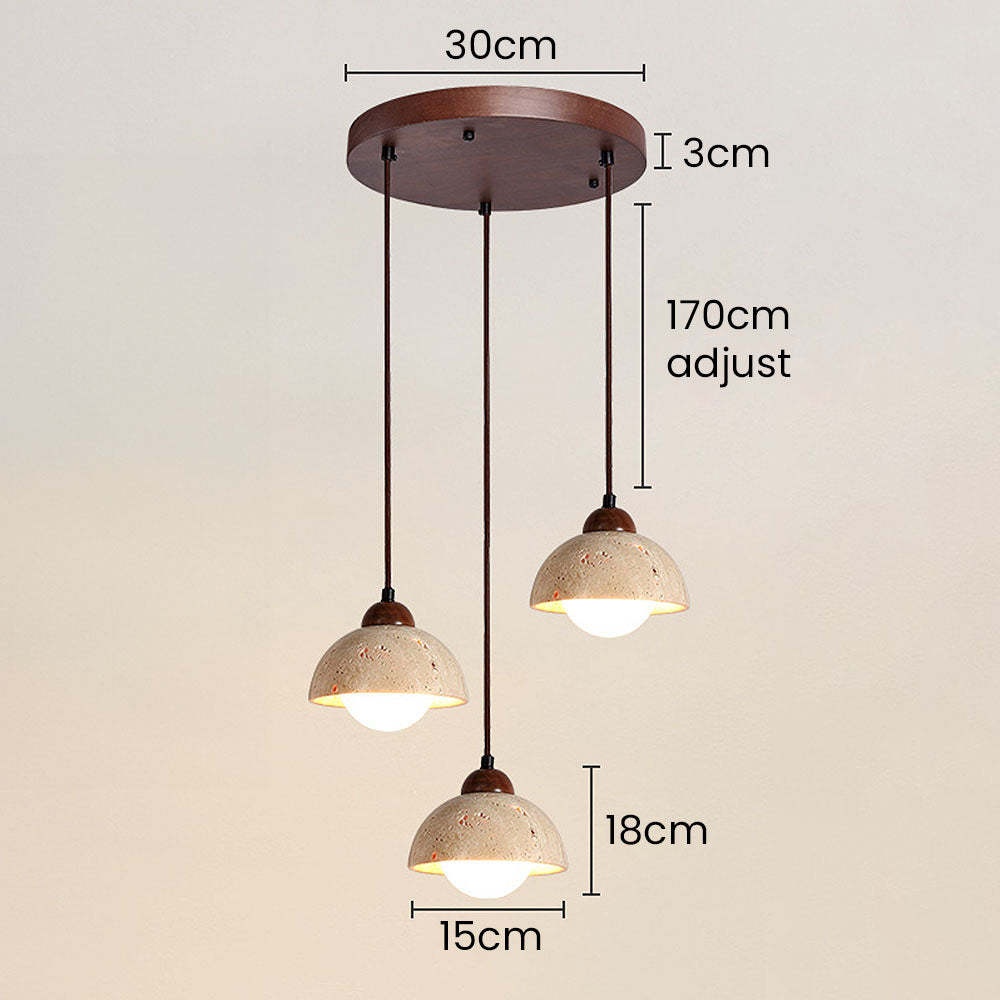 Retro Rustic Natural Stone Pendant Light For Dining Room