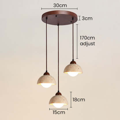 Retro Rustic Natural Stone Pendant Light For Dining Room