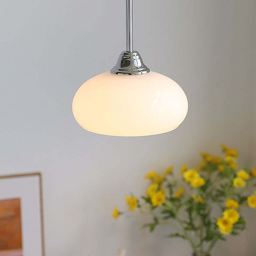 Contemporary Round White Bedside Pendant Lights