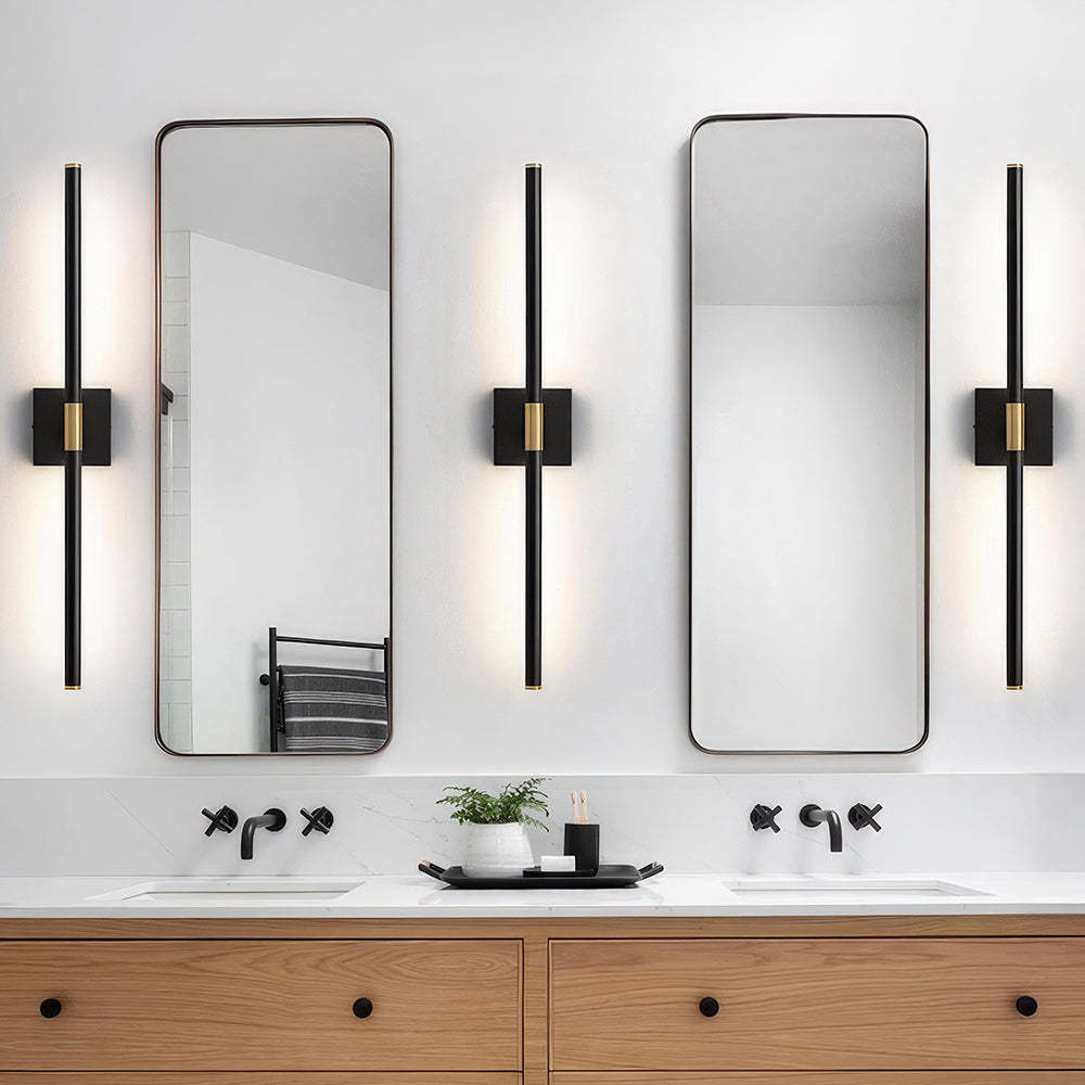 Set of 2 Industrial Black Iron LED Rechargeable Wall Light For Living Room