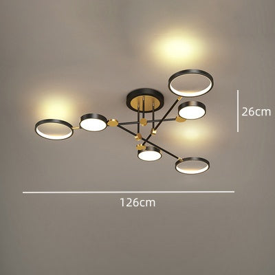 Modern LED Gold and Black Bedroom Ceiling Light