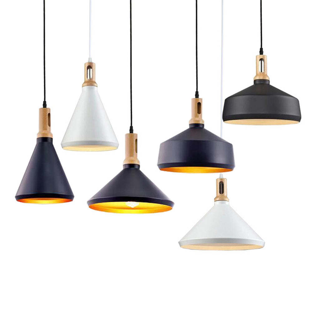 Modern Black Geometry Aluminum Pendant Light For Kitchen