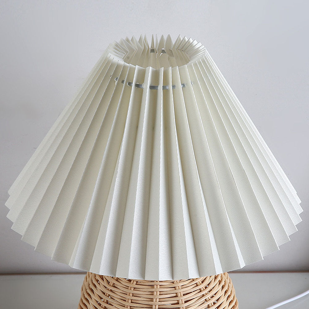 Modern Simple Bamboo Weaving  Bedroom Table Lamps