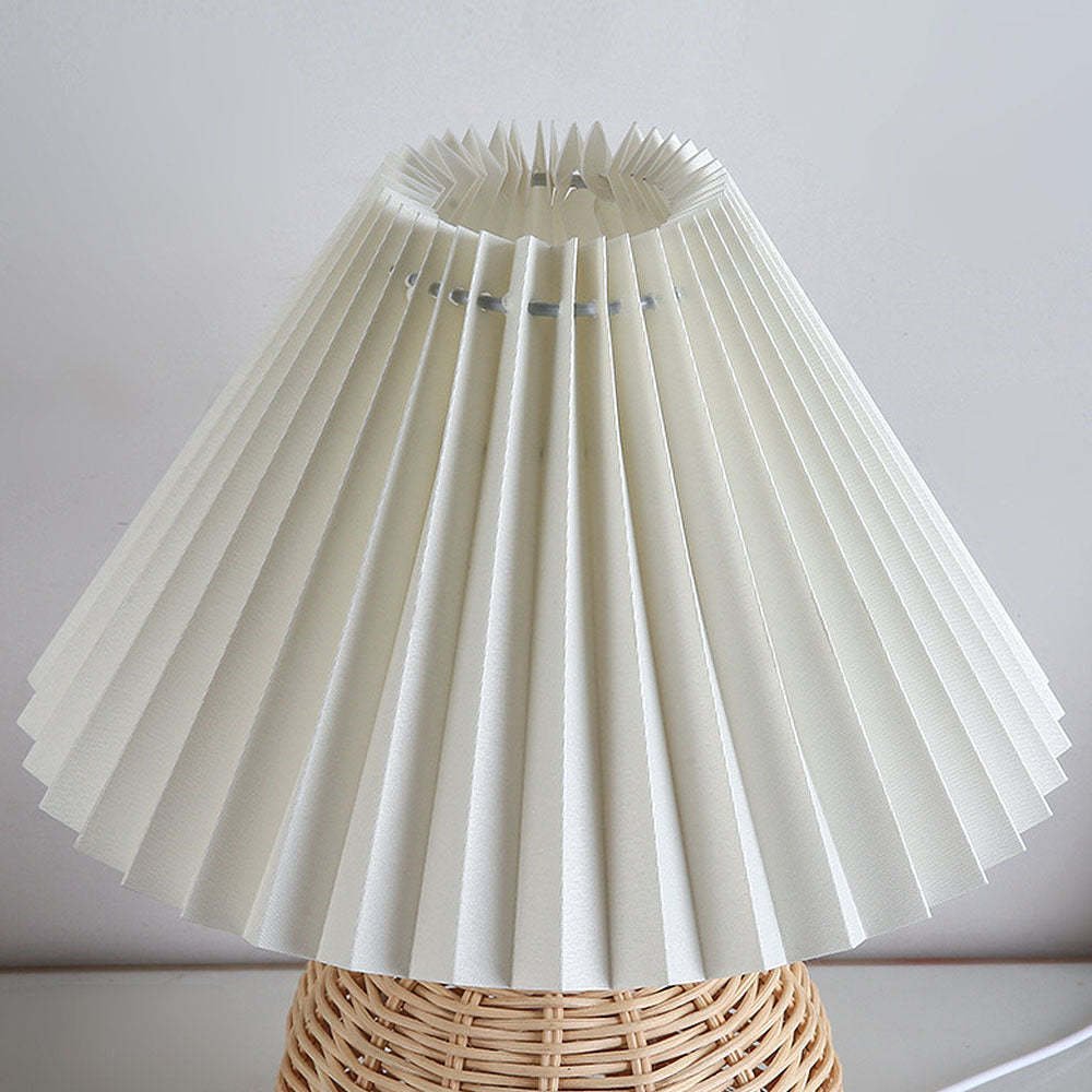 Modern Simple Bamboo Weaving  Bedroom Table Lamps