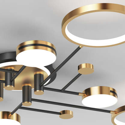 Luxury Rings Gold LED Ceiling Light For Bedroom