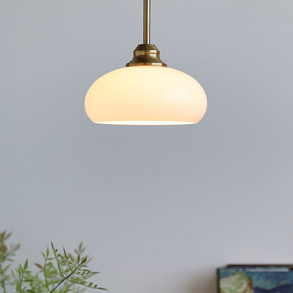 Contemporary Round White Bedside Pendant Lights