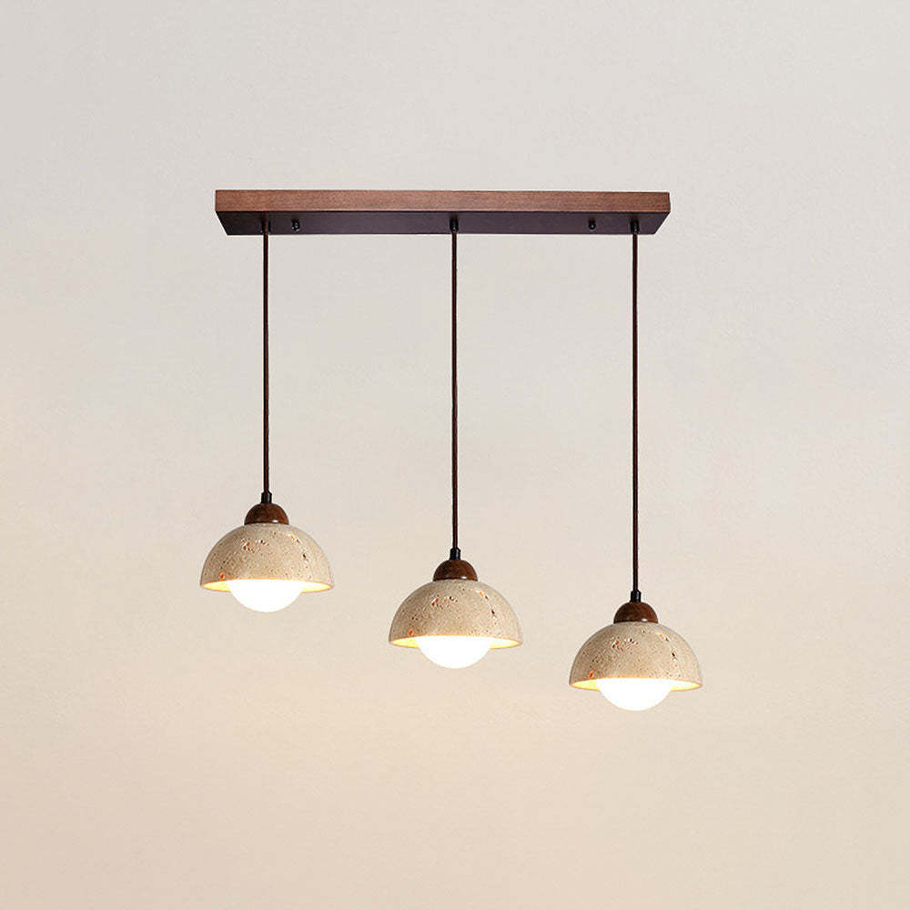 Retro Rustic Natural Stone Pendant Light For Dining Room