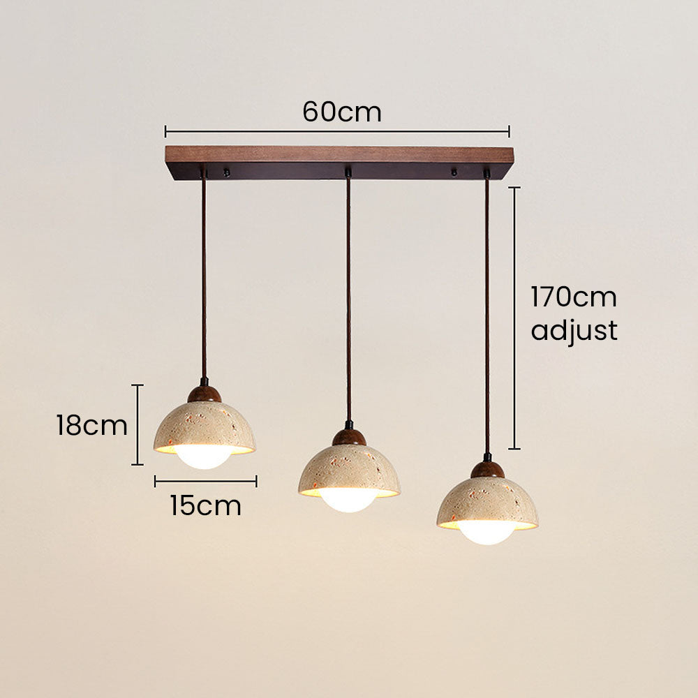 Retro Rustic Natural Stone Pendant Light For Dining Room