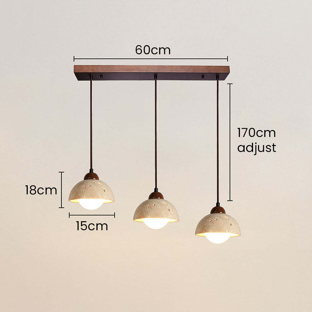 Retro Rustic Natural Stone Pendant Light For Dining Room