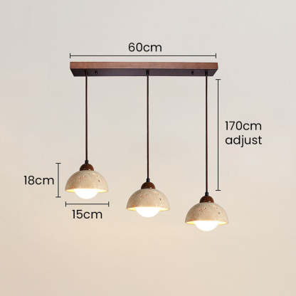 Retro Rustic Natural Stone Pendant Light For Dining Room