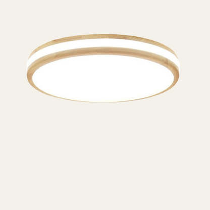 Rustic Wood Round Bedroom LED Ceiling Light
