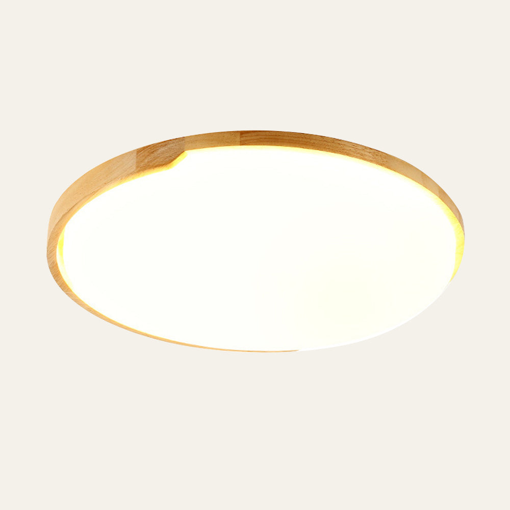 Classic Retro Wood And Acrylic LED Ceiling Light For Living Room