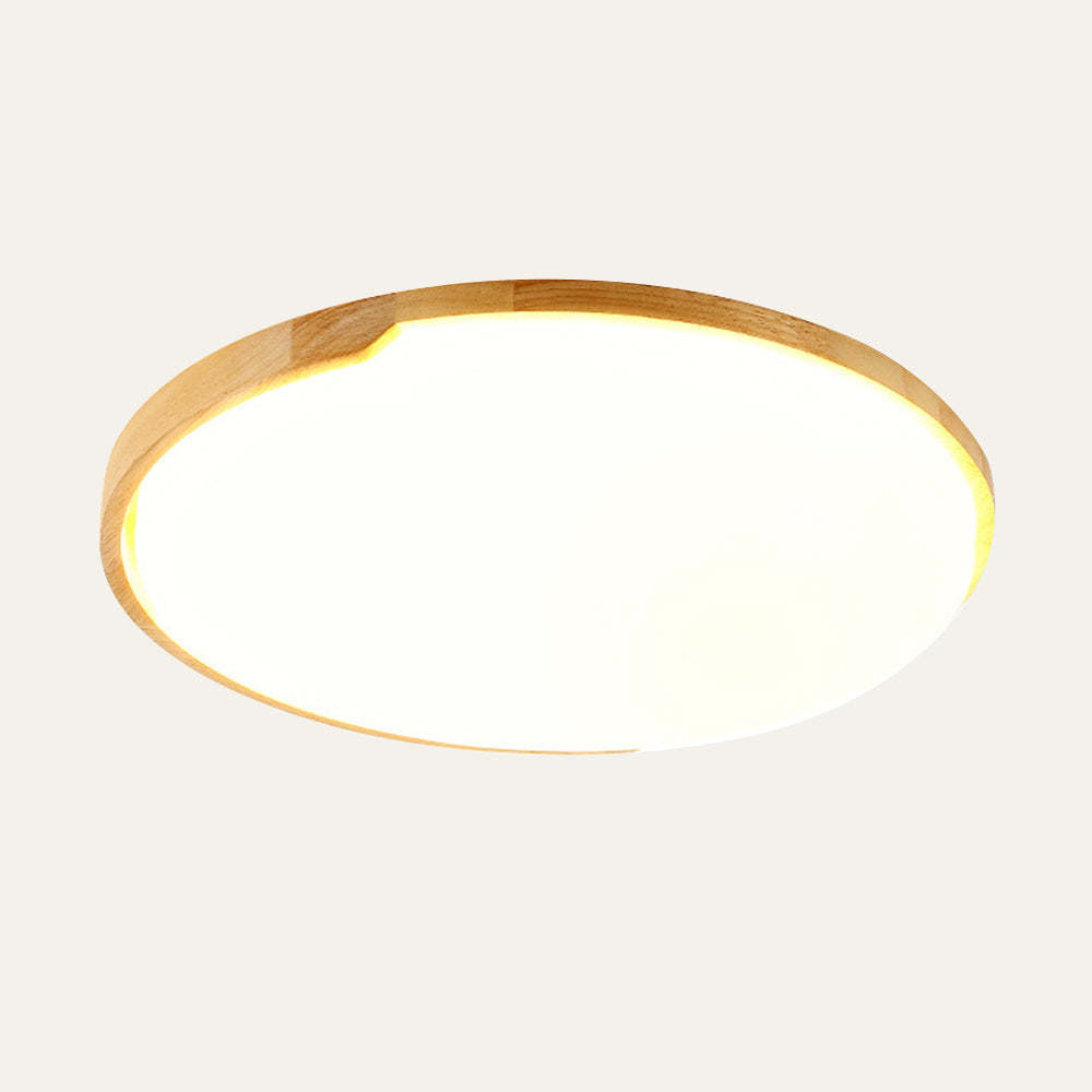 Classic Retro Wood And Acrylic LED Ceiling Light For Living Room