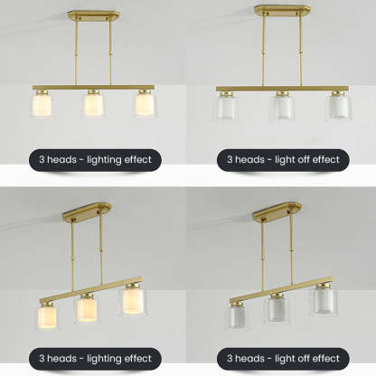 Multi-Bulbs Glass Dining Room Ceiling Lights