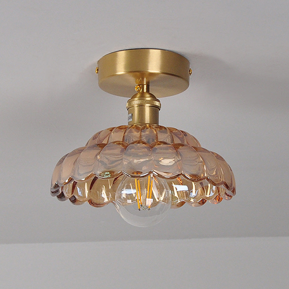 Modern Minimalist Clear Glass Semi-Flush Ceiling Lighting