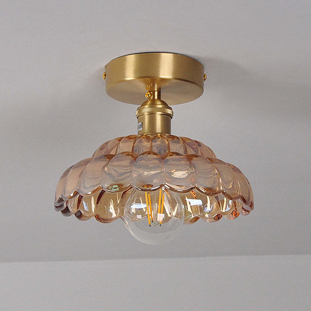 Modern Minimalist Clear Glass Semi-Flush Ceiling Lighting