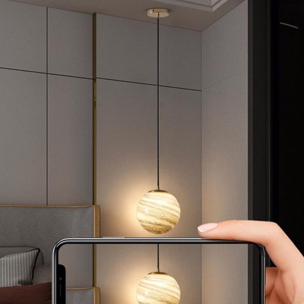 Planet Pretty Glass Pendant Light For Bedside