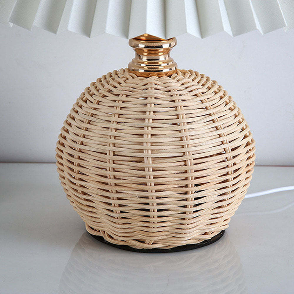 Modern Simple Bamboo Weaving  Bedroom Table Lamps