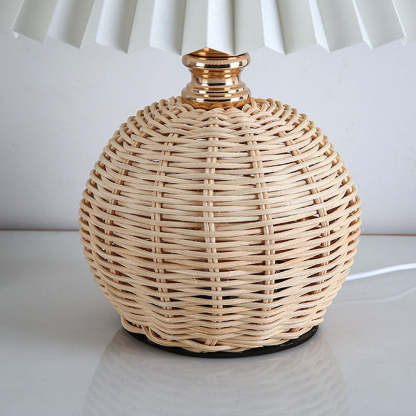 Modern Simple Bamboo Weaving  Bedroom Table Lamps