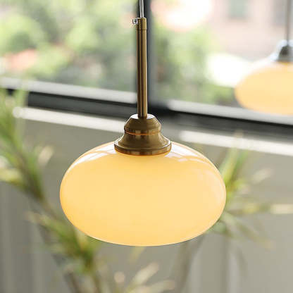 Contemporary Round White Bedside Pendant Lights