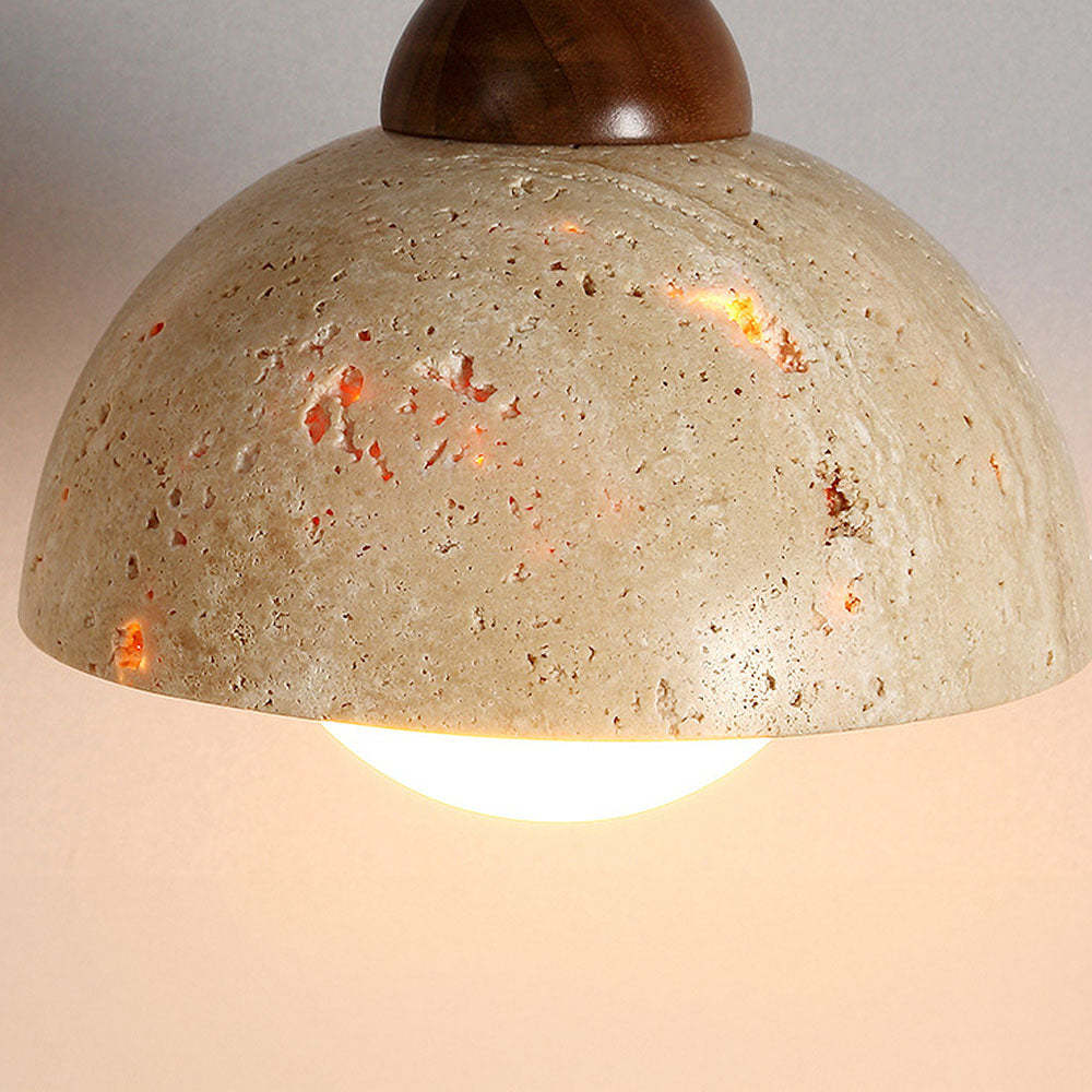Retro Rustic Natural Stone Pendant Light For Dining Room