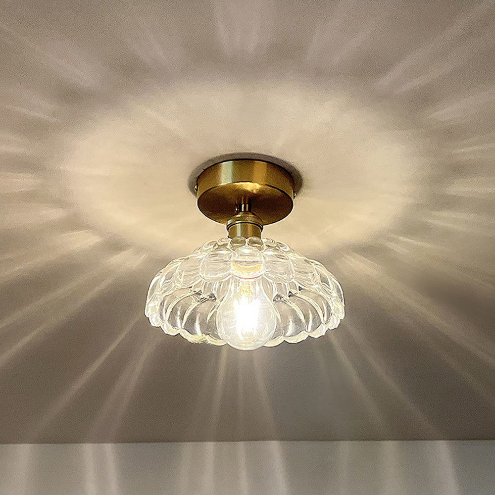 Modern Minimalist Clear Glass Semi-Flush Ceiling Lighting