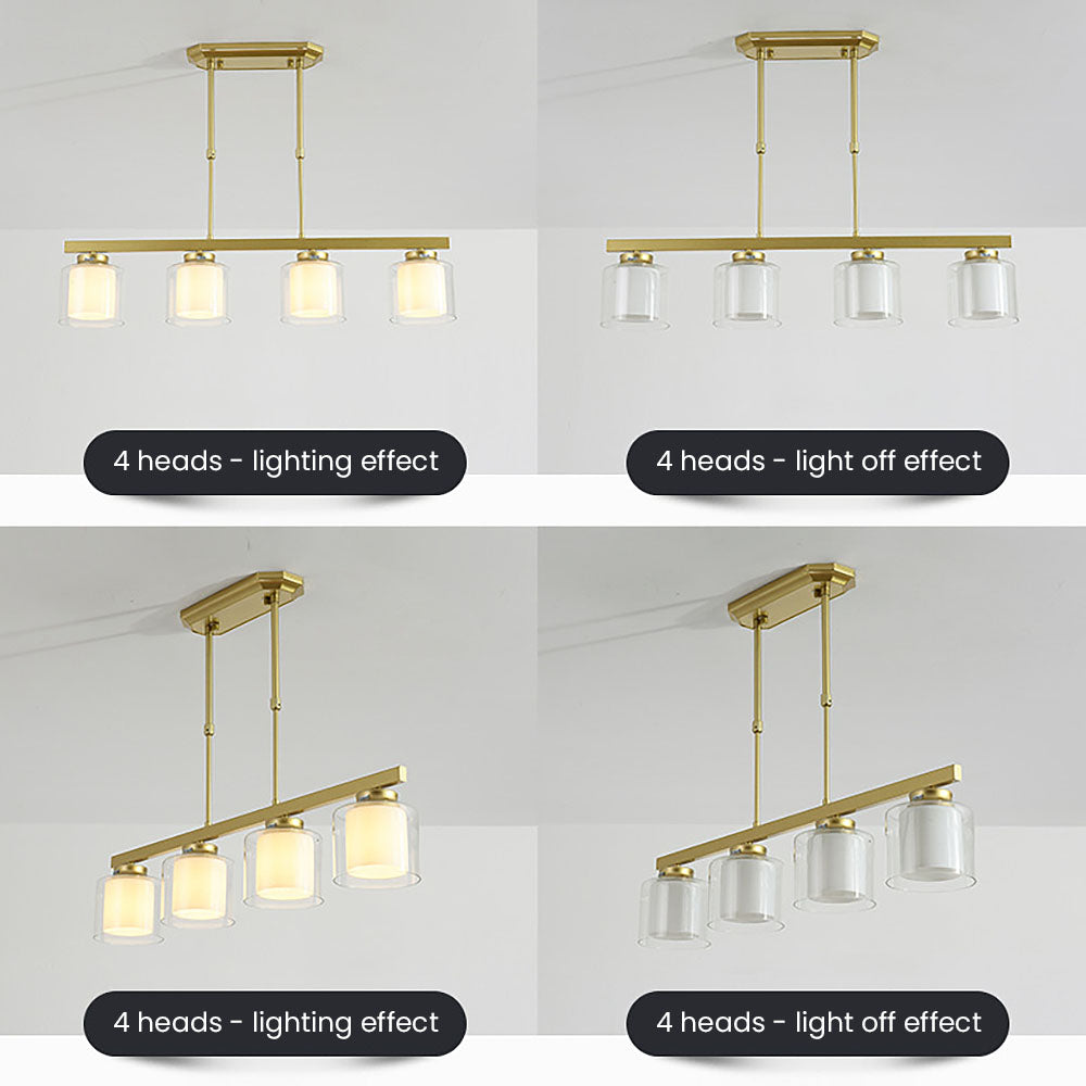 Multi-Bulbs Glass Dining Room Ceiling Lights