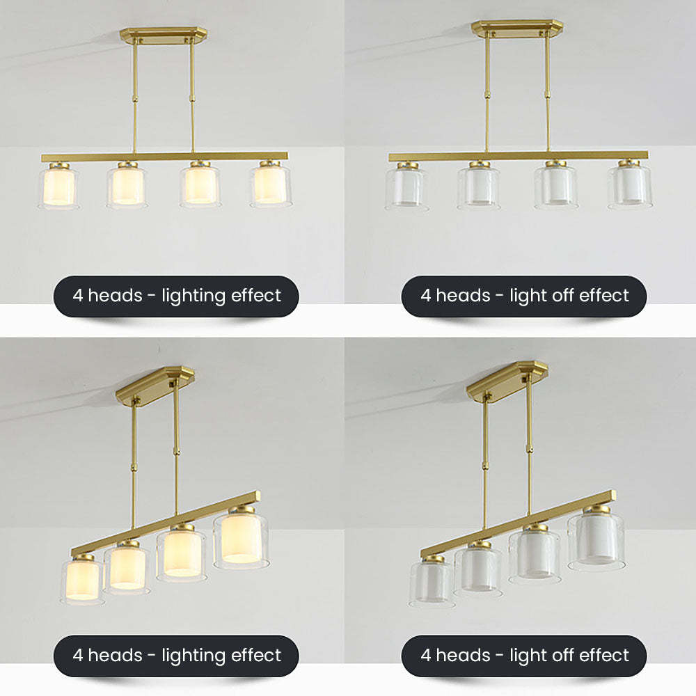 Multi-Bulbs Glass Dining Room Ceiling Lights