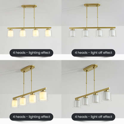 Multi-Bulbs Glass Dining Room Ceiling Lights