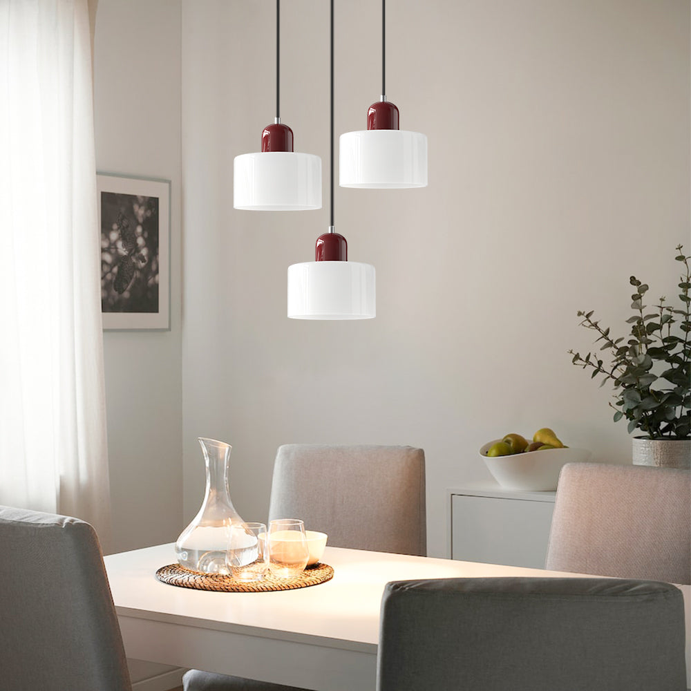 Contemporary 3-Heads Glass Pendant Light For Kitchen