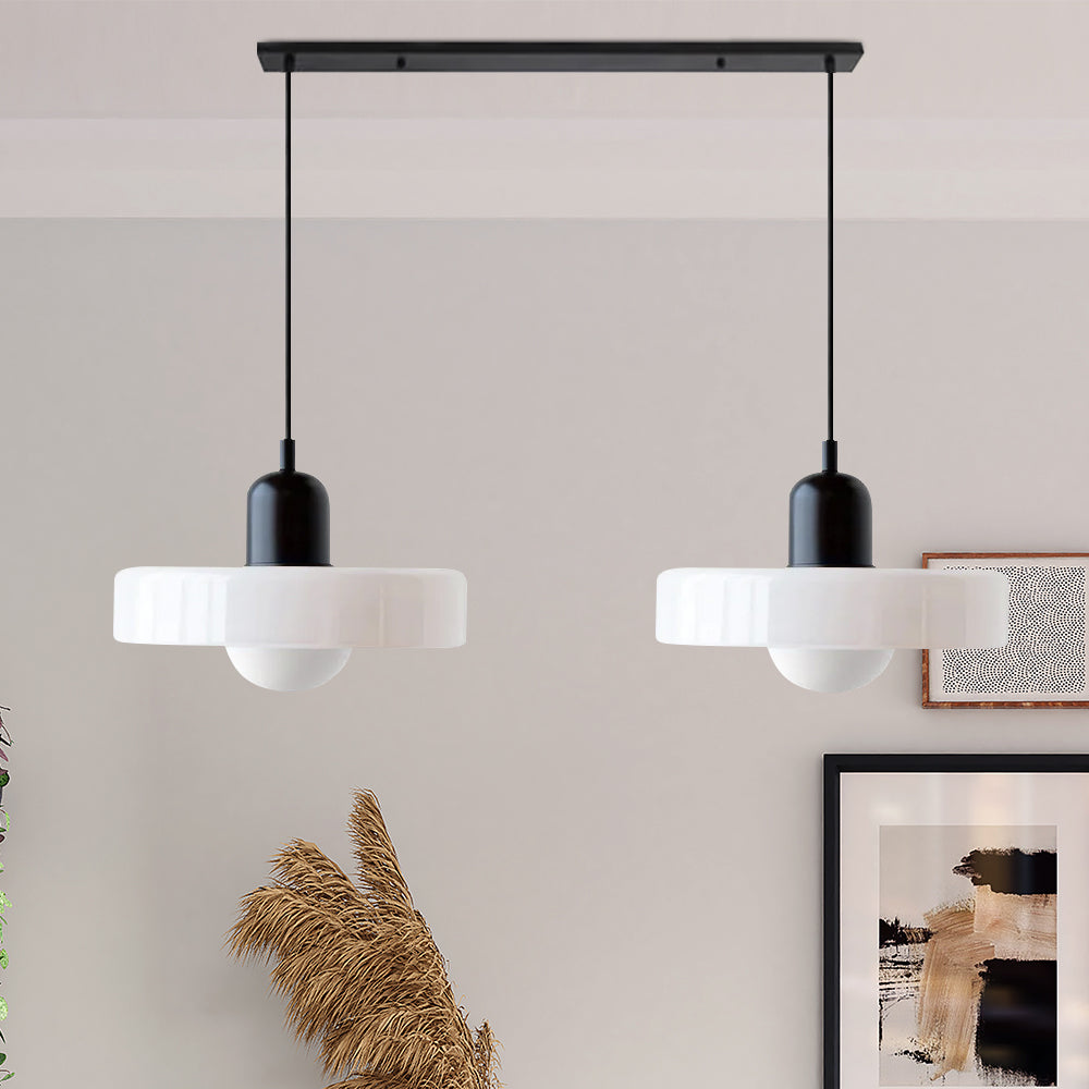 2 Lights Modern Coloured Glass Pendant Light