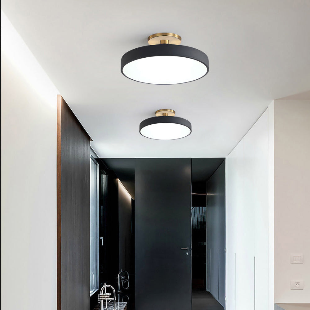 Simple Circular LED Semi Flush Mount Ceiling Light