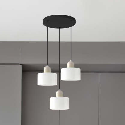 Contemporary 3-Heads Glass Pendant Light For Kitchen
