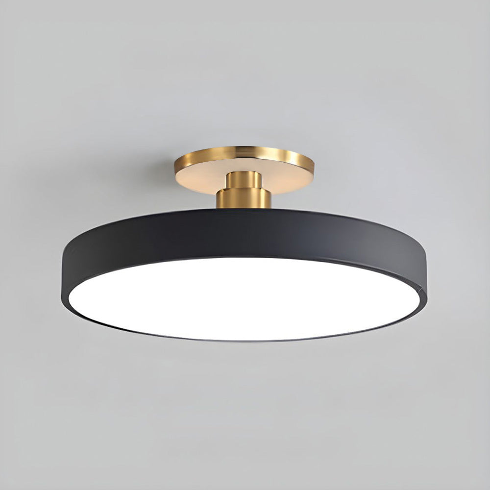 Simple Circular LED Semi Flush Mount Ceiling Light