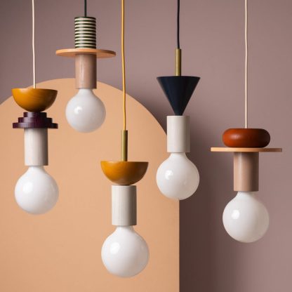 Design Colored Wood Blocks Pendant Light
