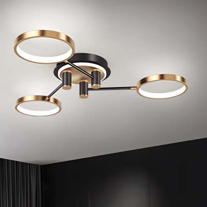 Homdiy Ceiling Lights Luxury Rings Gold LED Ceiling Light For Bedroom