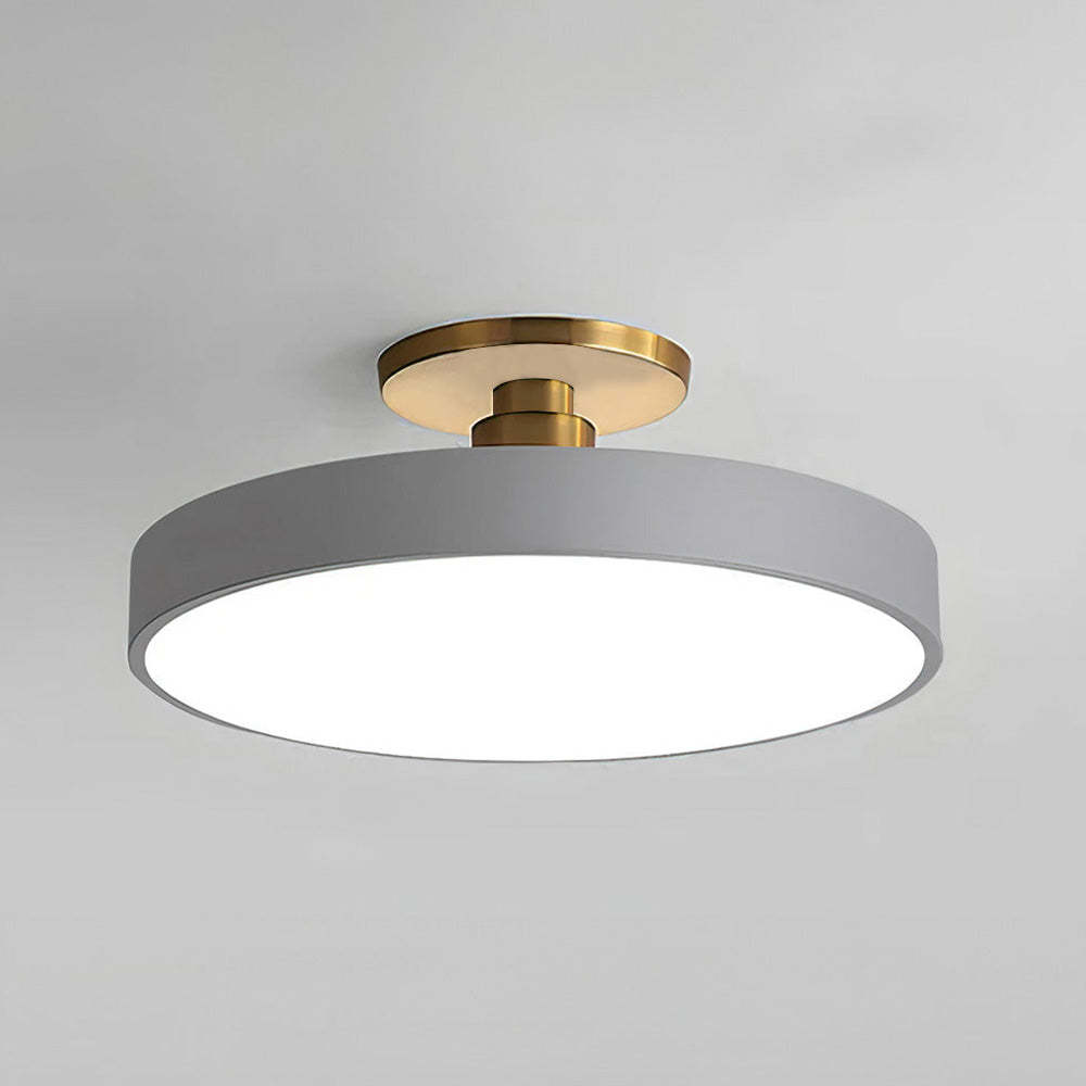Simple Circular LED Semi Flush Mount Ceiling Light
