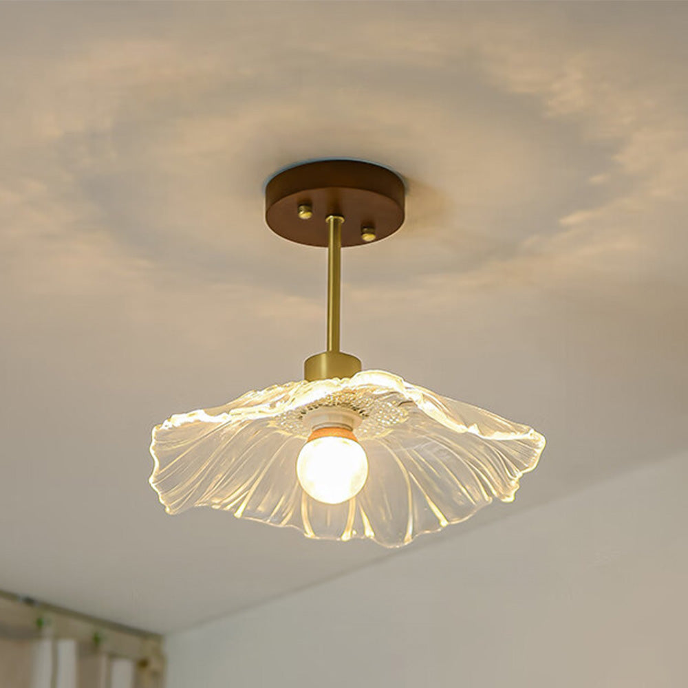 Art Deco Glass Semi Flush Hallway Entry Ceiling Lighting