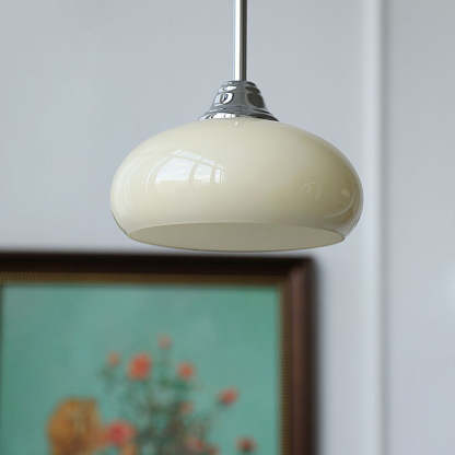 Contemporary Round White Bedside Pendant Lights