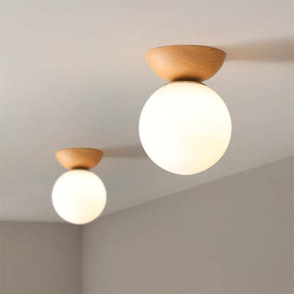 Nordic Glass Wood Ceiling Lighting