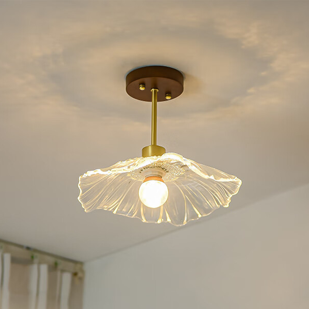 Art Deco Glass Semi Flush Hallway Entry Ceiling Lighting