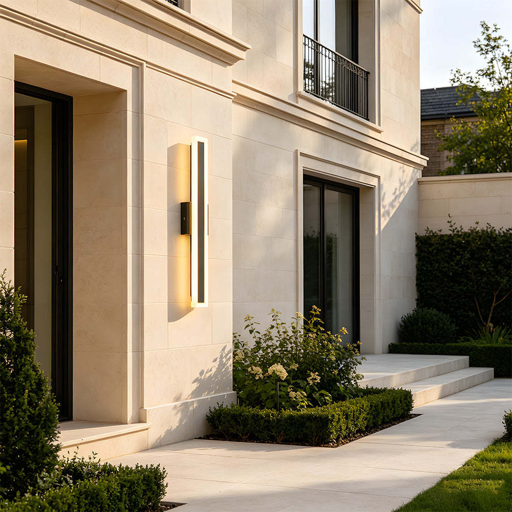 Sleek Architectural Vertical Rectangle Frame Front Door Lights for Luxury House Entrance
