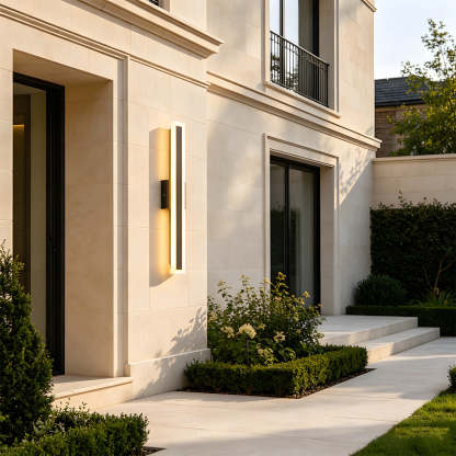 Sleek Architectural Vertical Rectangle Frame Front Door Lights for Luxury House Entrance